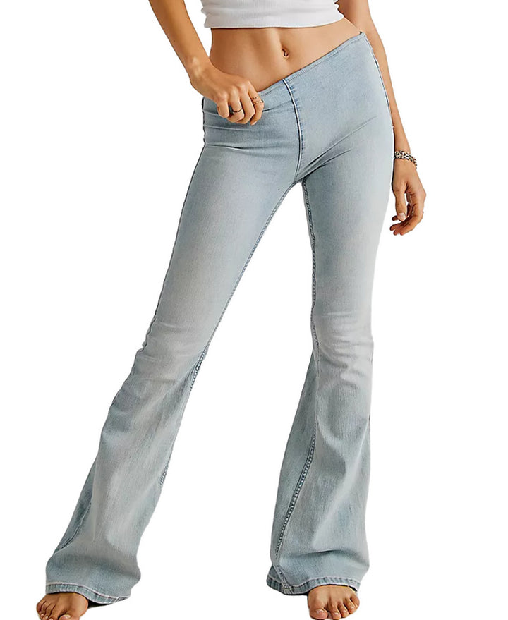 Damen Flared Jeans im lässigen Schnitt mit hohem Bund und formschmeichelnder Silhouette Drune