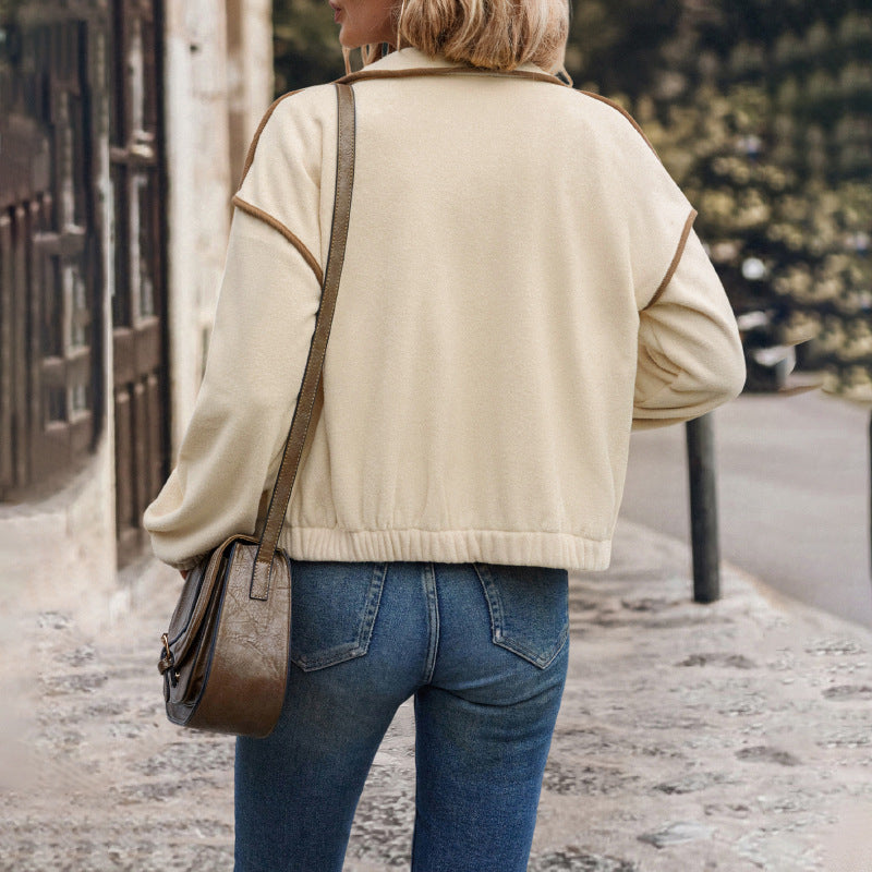 Damen Fleecejacke mit hohem Kragen und praktischen Taschen Drune