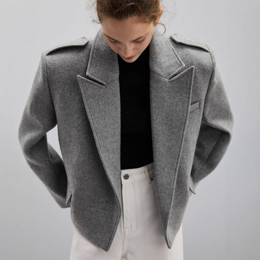 Damen eleganter Oversized-Blazer mit feiner Textur und praktischen Taschen Drune