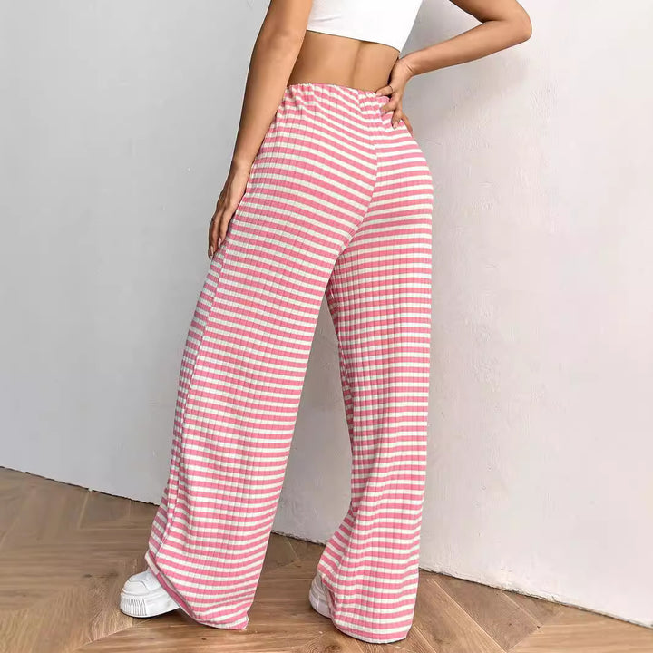 Damen weite Freizeithose mit elastischem Bund und Kordelzug Drune