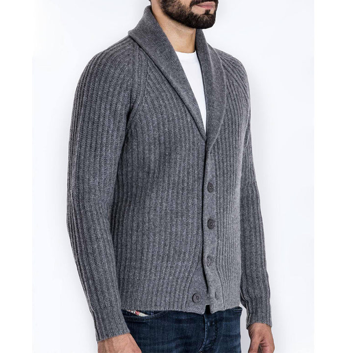 Herren Strickjacke mit modernem Schalkragen Drune