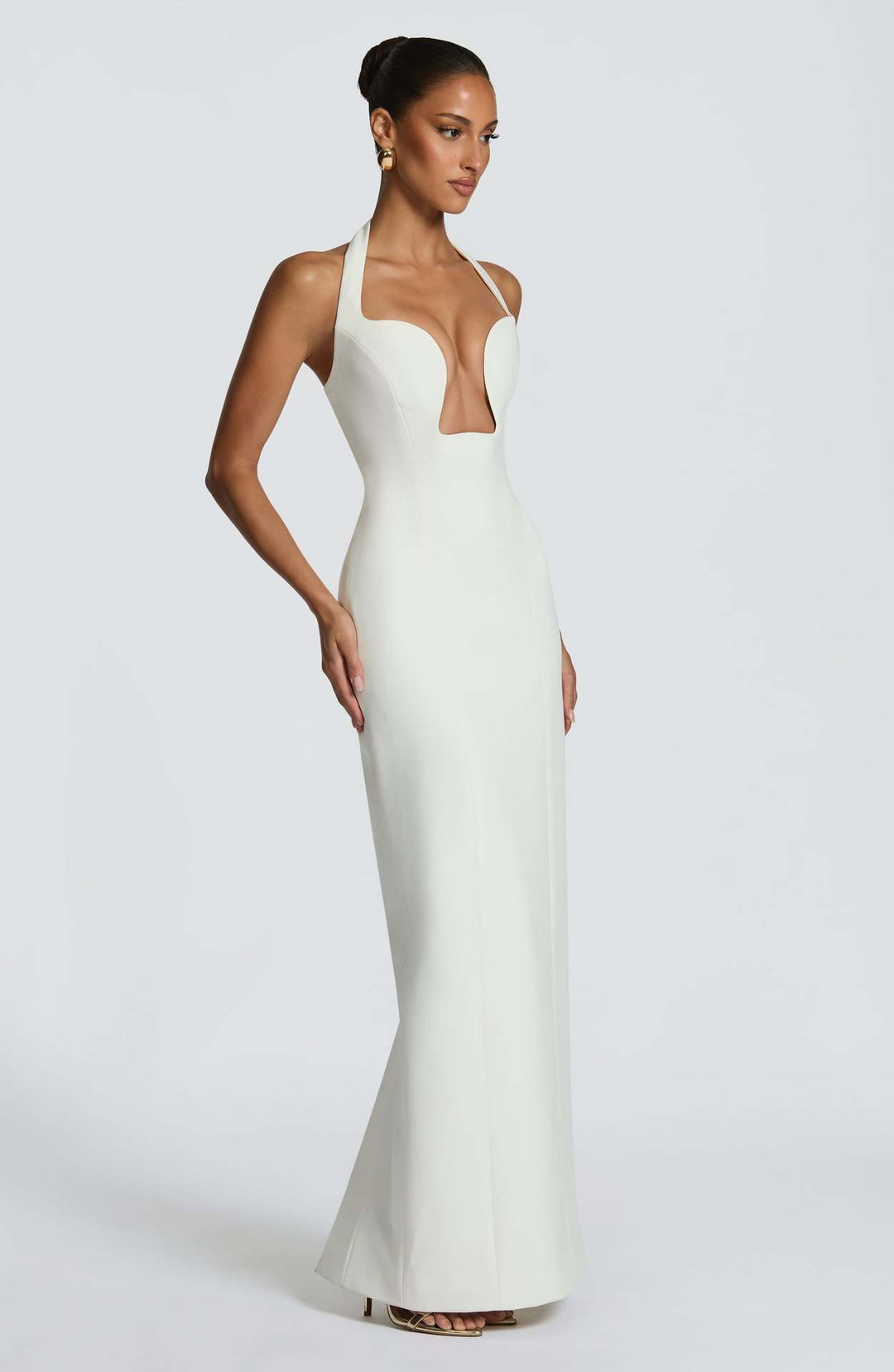 Damen Elegantes Abendkleid mit tiefem Herz-Ausschnitt und schwingendem Saum Drune