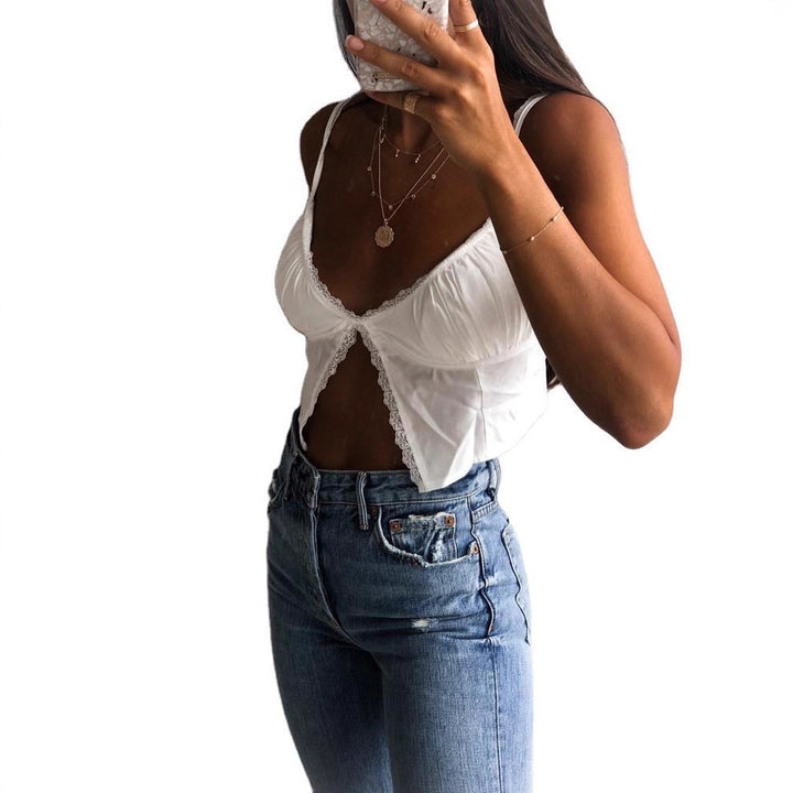 Damen Verführerisches Spitzen-Bustier mit zarten Rüschen Drune
