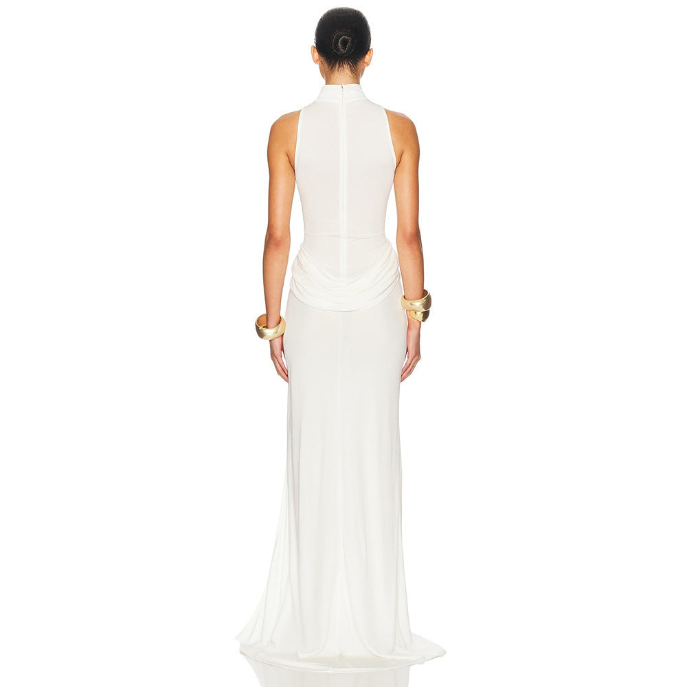 Damen Elegantes Maxi-Kleid mit hohem Schlitz und drapierten Details Drune