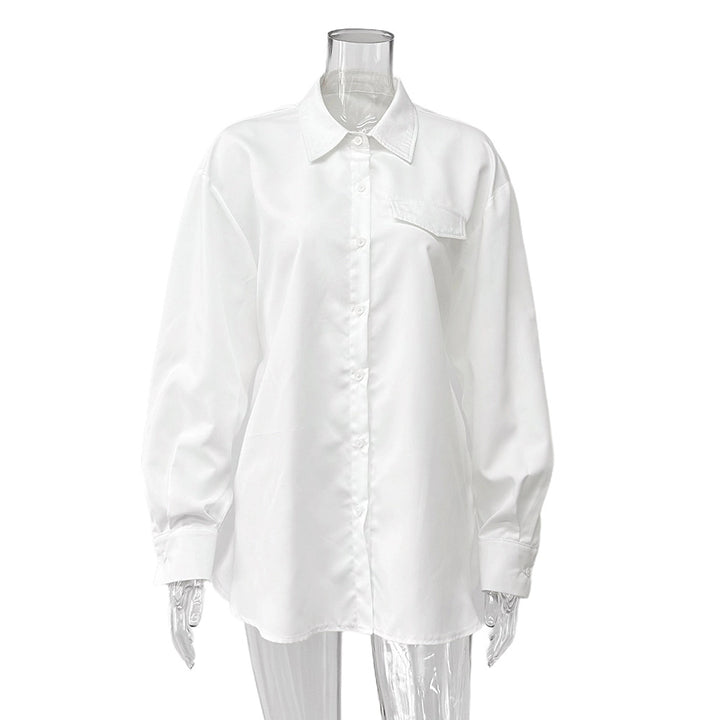 Damen Elegante Oversized Bluse mit Knopfdetails und lässigen Ärmeln Drune