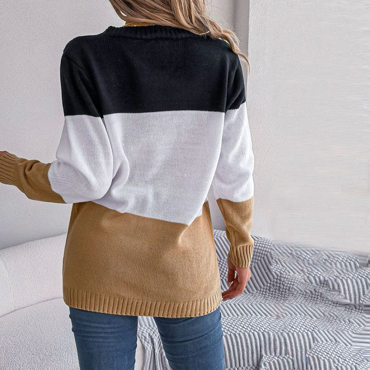Drune | Farbblock Strickjacke Mit Modischem Stil