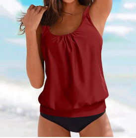 Damen lässiges Top mit gerafftem Saum Drune