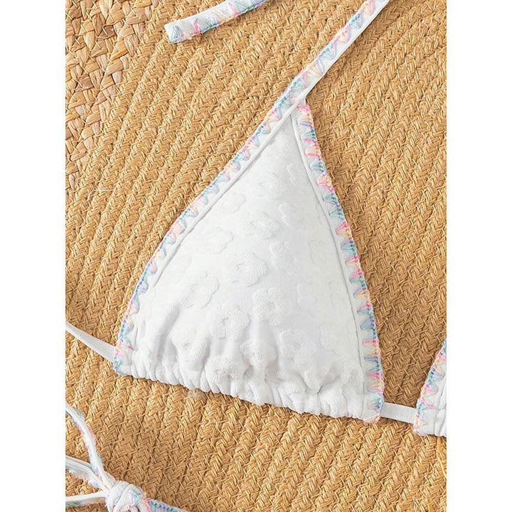 Damen Triangel-Bikini-Set mit verstellbaren Trägern und Rüschendetails Drune