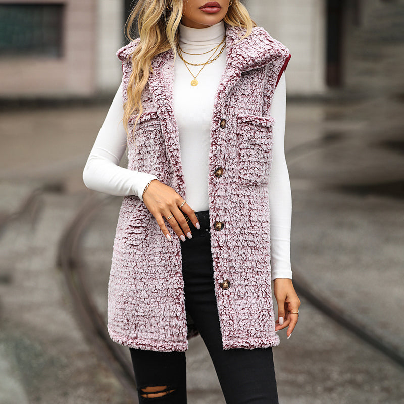 Drune | Plüschwesten Strickjacke