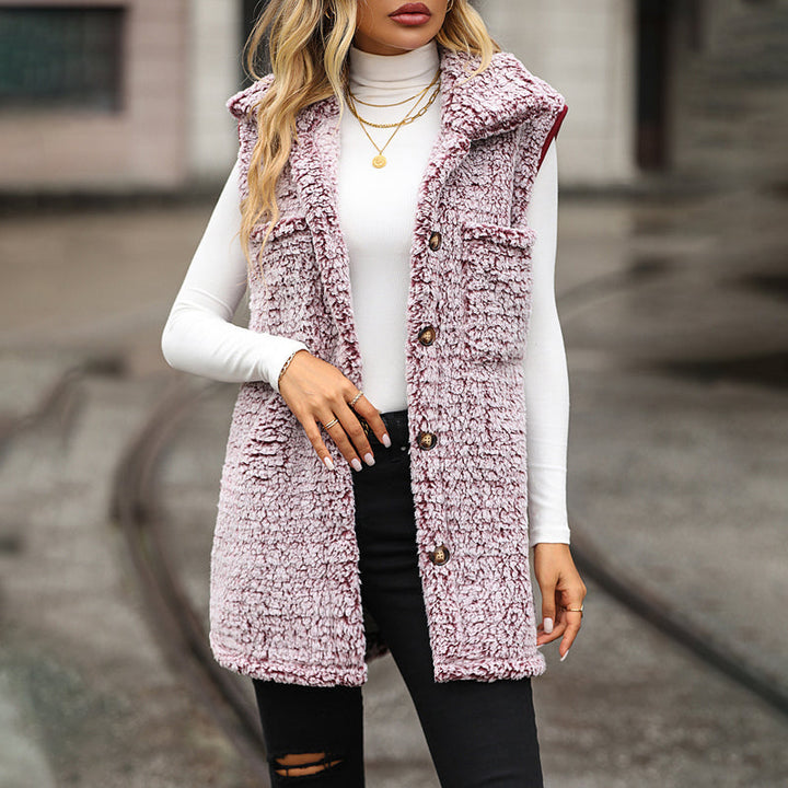 Drune | Plüschwesten Strickjacke