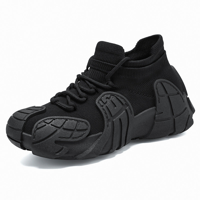Herren nan massiver Sneaker mit sockenähnlichem Strickschaft, geformten Gummiapplikationen und griffiger Profilsohle Drune
