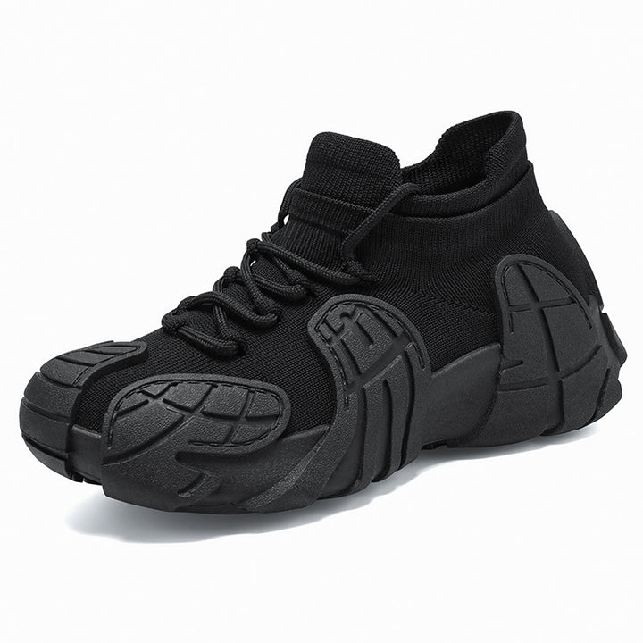 Herren nan massiver Sneaker mit sockenähnlichem Strickschaft, geformten Gummiapplikationen und griffiger Profilsohle Drune