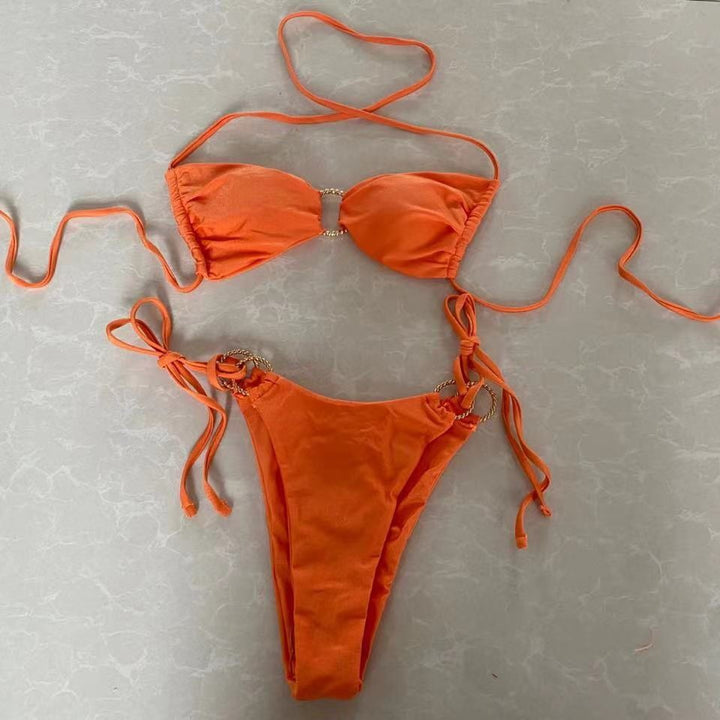 Damen Bandeau-Bikini mit goldenen Akzenten Drune
