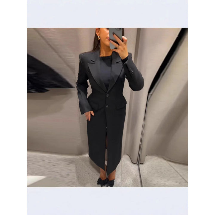 Damen Eleganter Longblazer mit schmaler Silhouette und klassischen Details Drune