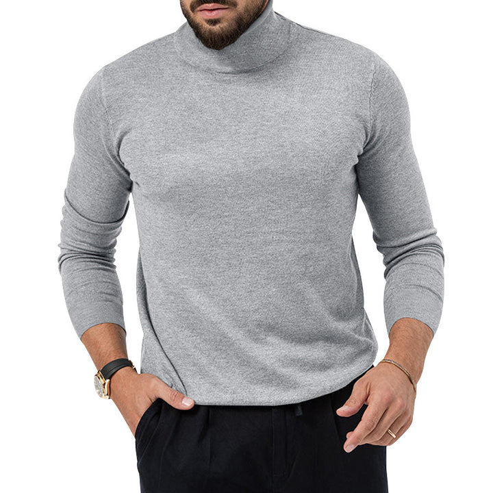 Herren eleganter Pullover mit Stehkragen und feiner Strickstruktur Drune