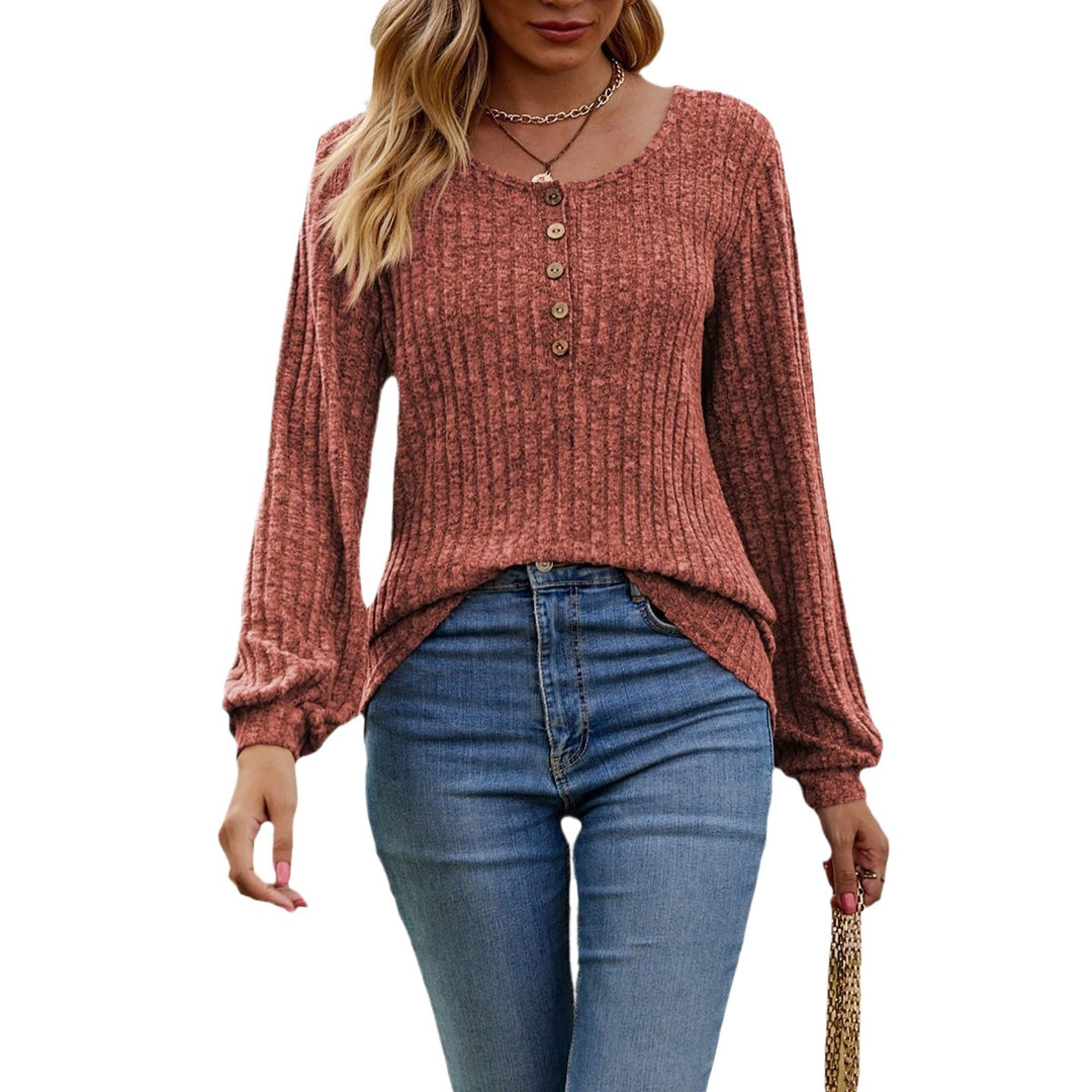Damen Strickoberteil mit Knopfdetails und lässigem Schnitt Drune