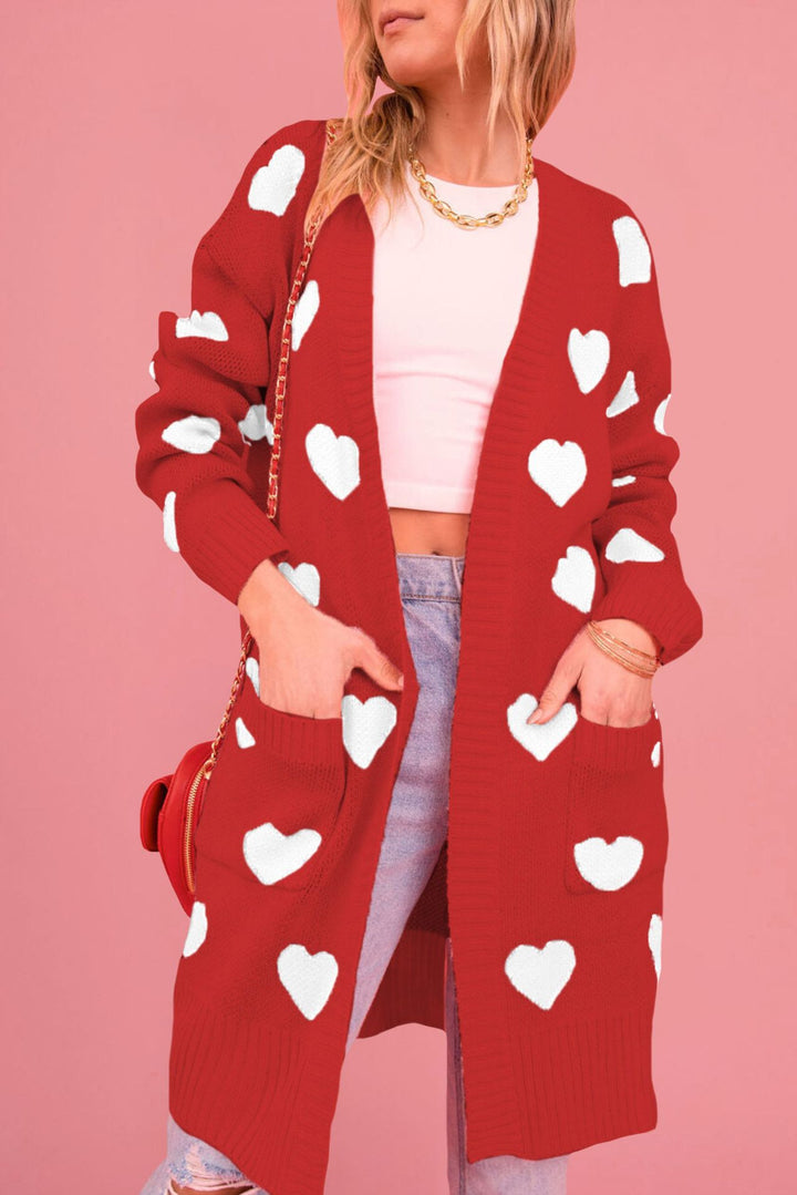 Damen Strickjacke mit Herzen Drune