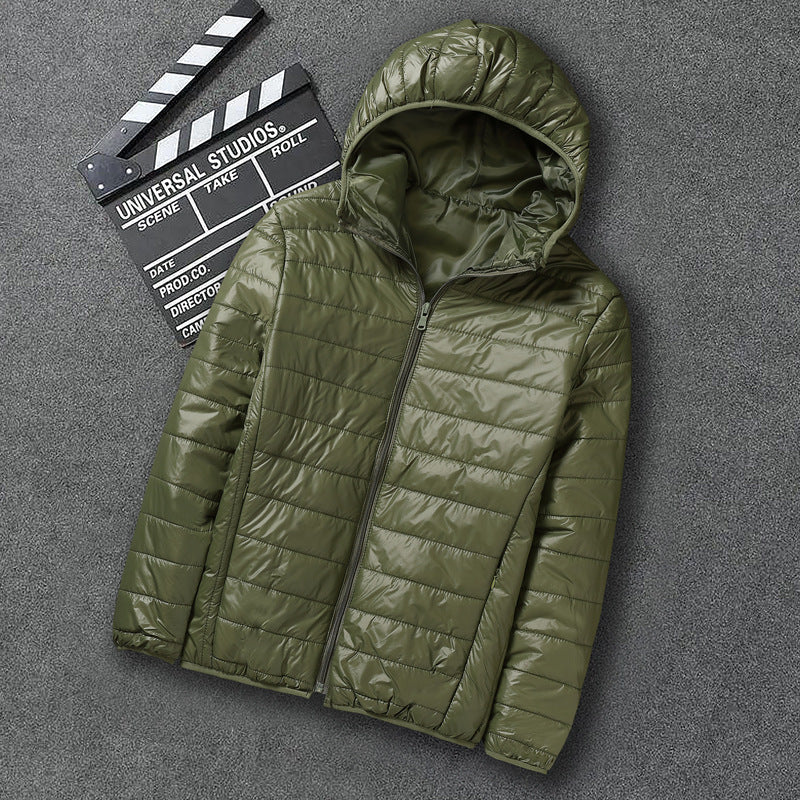Herren nan ultraleichte Kapuzen-Steppjacke mit Packfunktion und winddichtem Shell Drune