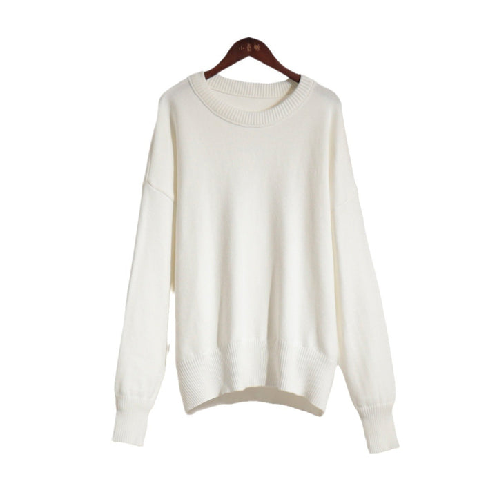 Damen Grobstrickpullover mit weitem Schnitt und lässigem V-Ausschnitt Drune