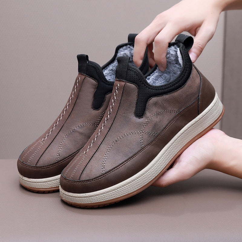 Damen Bequeme Winter-Slipper aus Lederimitat mit warmem Innenfutter Drune