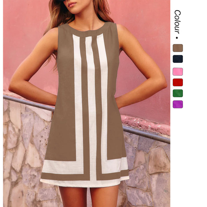 Damen Freizeitkleid im modernen Design mit geometrischen Akzenten Drune