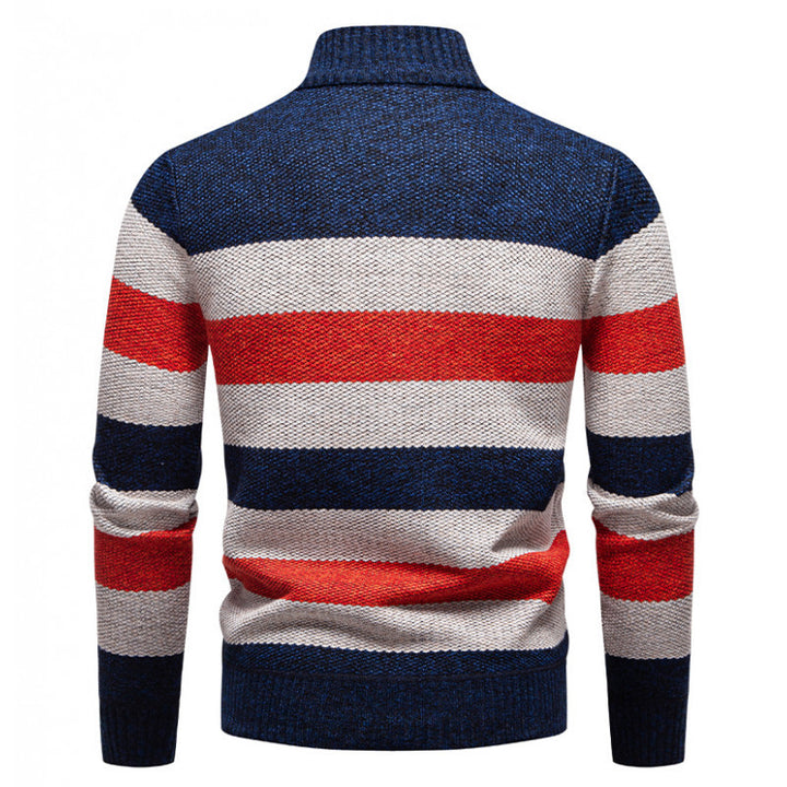 Herren lässiger Pullover mit modernem Stehkragen und Halbreißverschluss Drune