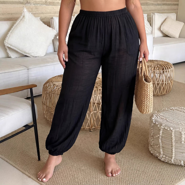 Damen luftige Freizeithose mit elastischem Bund Drune