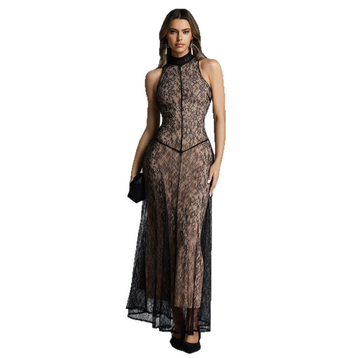 Damen Spitzen Abendkleid Drune