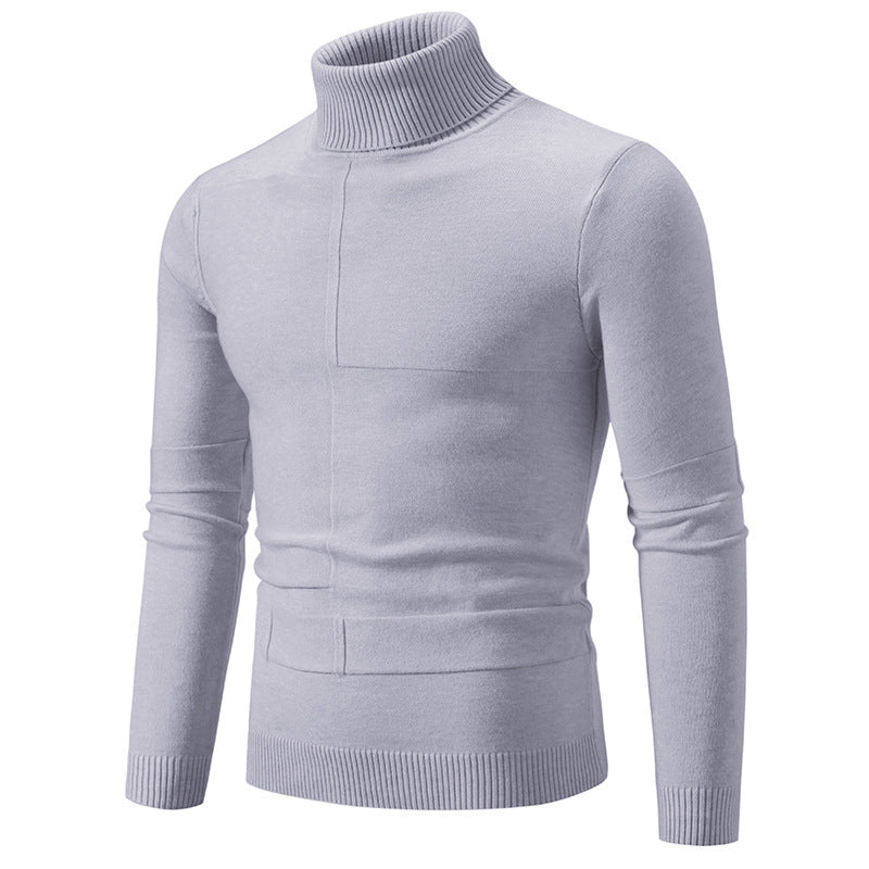 Herren eleganter Rollkragenpullover mit modernem Zopfmuster Drune
