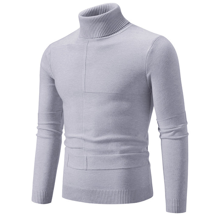 Herren eleganter Rollkragenpullover mit modernem Zopfmuster Drune