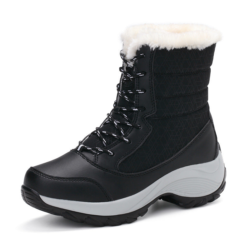 Damen Warme Winterstiefel mit Fleece-Futter und rutschfester Sohle Drune