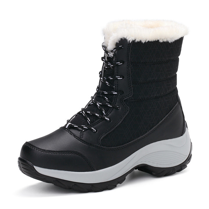 Damen Warme Winterstiefel mit Fleece-Futter und rutschfester Sohle Drune
