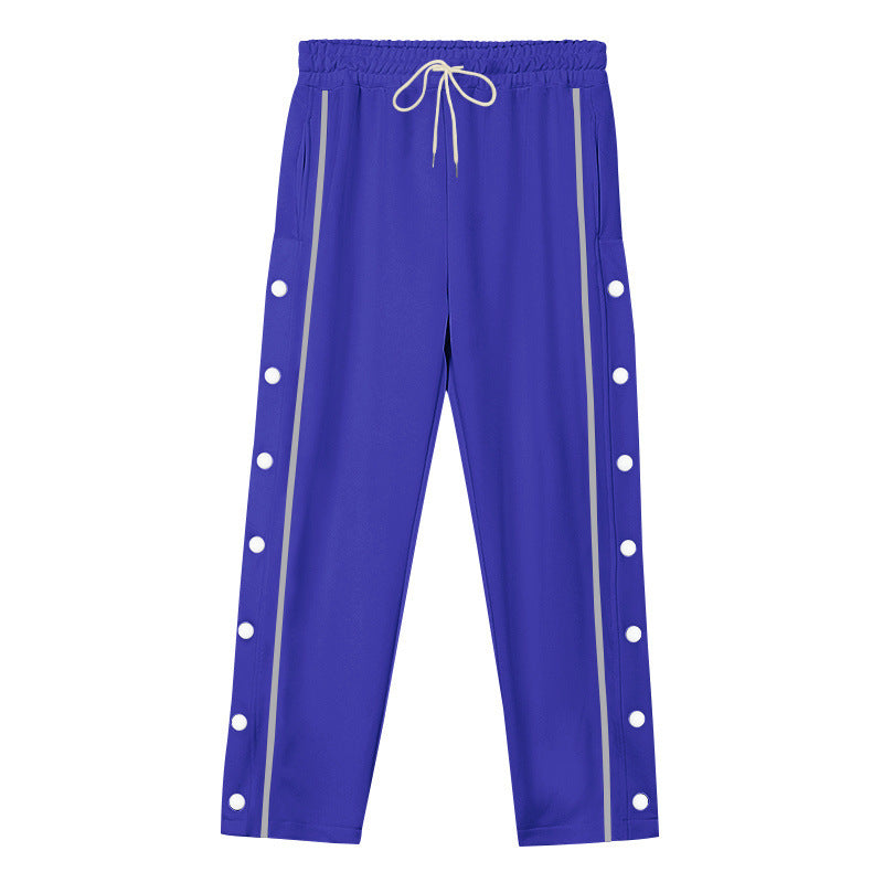 Unisex nan leichte Sport-Trainingshose mit Druckknopfleiste und elastischem Kordelbund Drune