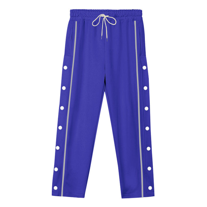 Unisex nan leichte Sport-Trainingshose mit Druckknopfleiste und elastischem Kordelbund Drune