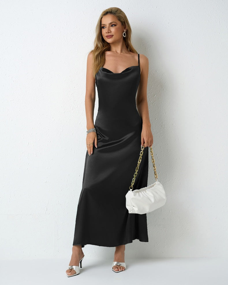 Damen Elegantes Maxikleid mit schicker Neckholder-Optik Drune