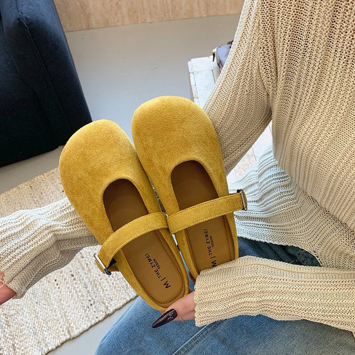 Damen weiche Mokassins mit verstellbarem Riemen und bequemer Innensohle Drune