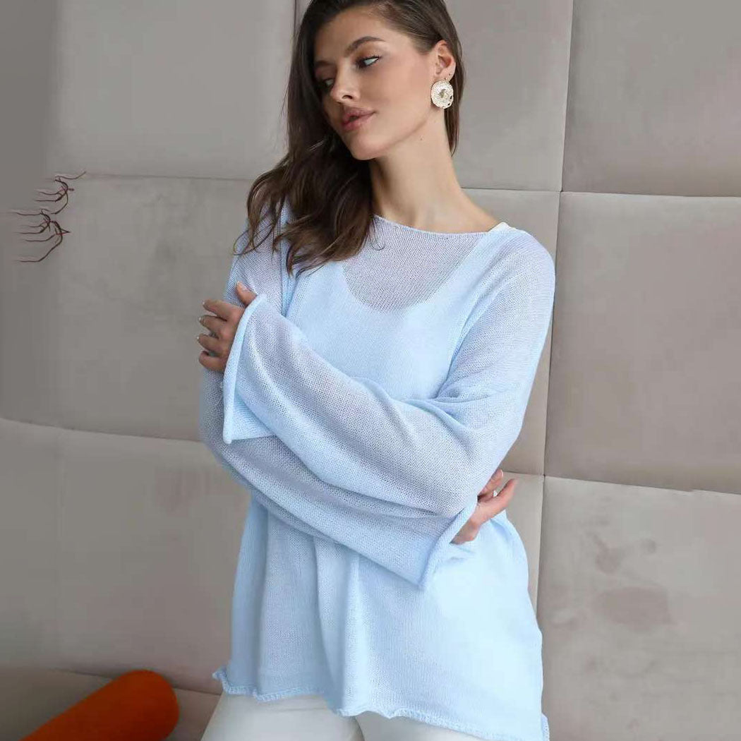 Damen Luftiger Strickpullover mit weitem Schnitt und lässigem Look Drune