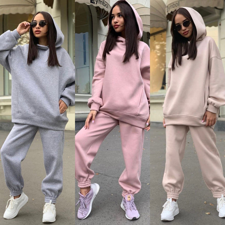 Damen Sportliches Hoodie- und Jogginghose-Set Drune
