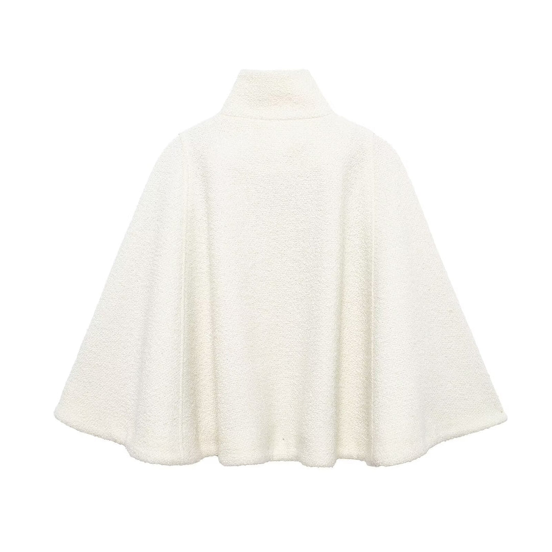 Drune | Wollmischung Stehkragen Cape Jacke