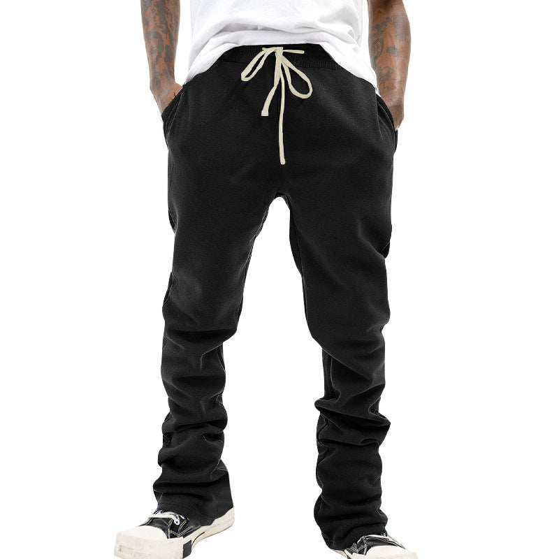 Herren nan lockere Sweatpants mit elastischem Komfortbund, Kordelzug, Fleece-Innenfutter und geradem Bein Drune