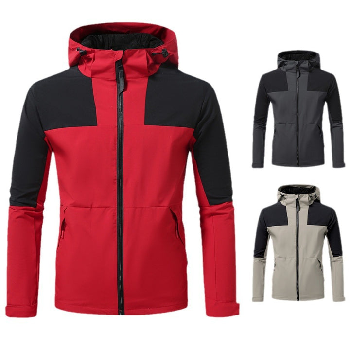 Herren funktionale Outdoor-Jacke mit verstellbarem Kapuzenbereich Drune
