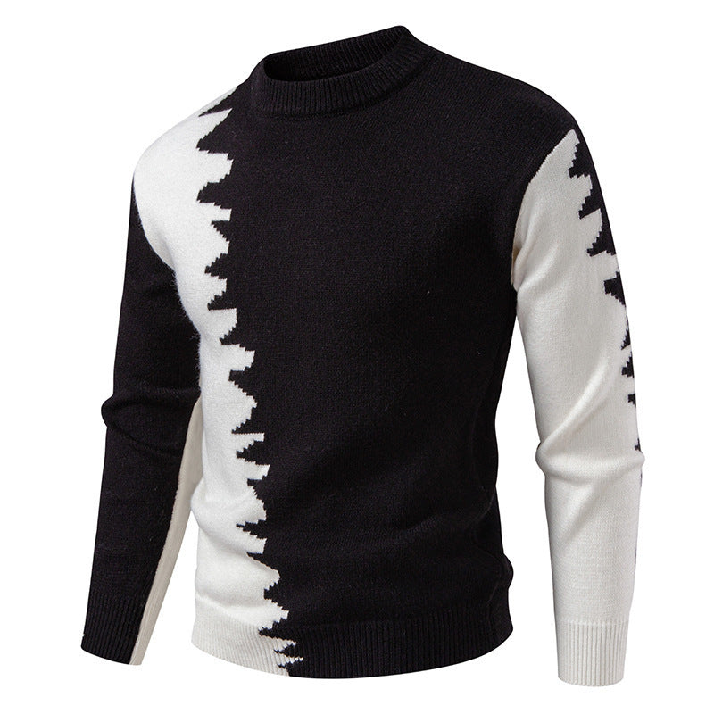 Herren modischer Strickpullover mit asymmetrischem Farbdesign und hohem Komfort Drune