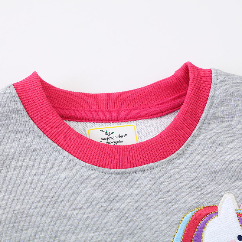 Mädchen Sweatshirt mit buntem Einhorn-Motiv Drune
