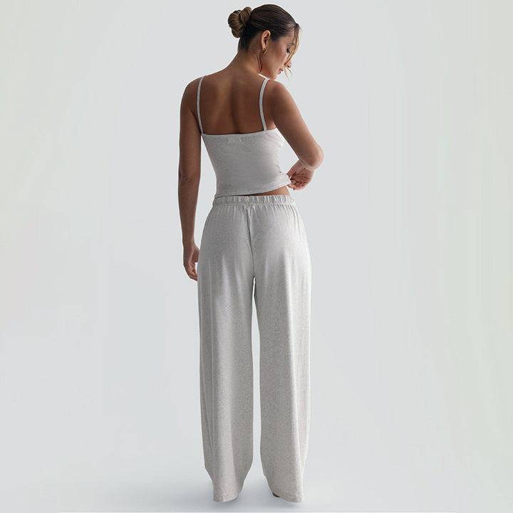Damen Gemütliches und stylisches Lounge-Set mit weitem Bein und Trägeroberteil Drune