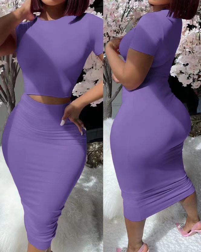 Damen Figurbetontes Kleid-Set mit kurzem Oberteil und Pencil-Rock Drune