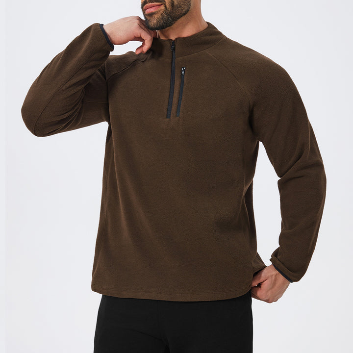 Herren Mikrofleece Pullover mit halbem Reißverschluss und Raglanärmeln Drune