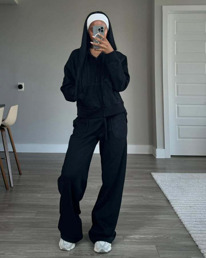 Damen lässiger Hoody- und Freizeithosen-Set Drune