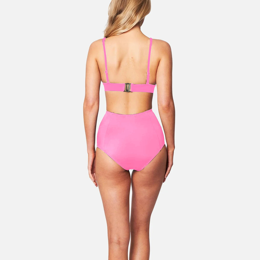 Damen Hochgeschnittener Bikini mit tiefem V-Ausschnitt Drune
