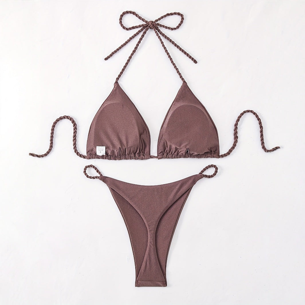 Damen Triangel-Bikini mit geflochtenen Trägern Drune