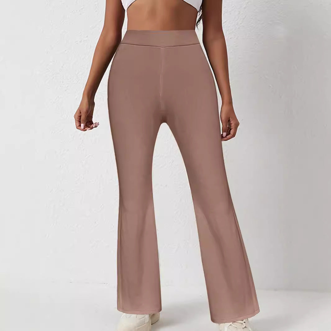 Damen Bootcut-Hose mit hohem Bund und elastischem Taillenband Drune